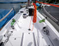 The companionway is offset to the side due to the layout of the interior fittings. The open cockpit offers maximum freedom of movement
