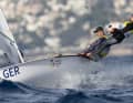 They gave it their all in the bay of Marseille: 470 mixed helmsman Malte Winkel and his fore-sailor and wife Anastasiya Winkel