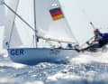 Kämpfen am 15. Juli vor Marseille um eine Medaille bei den Pre-Olympics: Malte und Anastasiya Winkel im 470er-Mixed | Mark Lloyd/World Sailing
