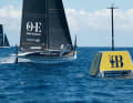Sie rasten als Außenseiter bei der ersten Vorregatta zum 37. America's Cup überraschend auf Platz drei: Frankreichs Cup-Jäger mit der AC40 "Orient Express"