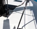 The hoisting points for the short genoa are fixed, the deck should remain as sheer as possible