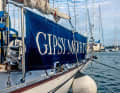 Typically English: the stern is clad in a canvas windscreen.