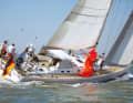 The aluminium yacht starts well even in light winds - but the breeze is not yet sufficient for a trysail.