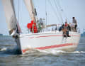 The crew enjoy their first trip on the Weser with the latest "Wappen".