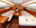 The standard boat offers a much sportier look than the Rassy, but according to the test results from 2016, the sailing performance should be at about the same level