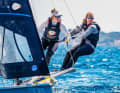 The Hamburg 49erFX sailors Marla Bergmann and Hanna Wille