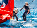 Die 49erFX-Seglerinnen Maru Scheel und Freya Feilcke vom Kieler Yacht-Club
