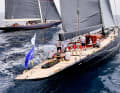 Segel-Traum vor Mallorca: „Rainbow“ in Luv von „Velsheda“ beim Superyacht-Cup Palma