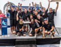Die Crew der Wally 80 „Rose“ feiert die Titelverteidigung und freut sich über die "Big Bent Cleat"-Trophäe. | photo: Sailing Energy / The Superyacht Cup