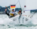 Das Team vom Münchner Yacht-Club startete am ersten Tag der 86. Warnemünder Woche stark in den dritten und letzten Qualifier zum Finale der Sailing Champions League