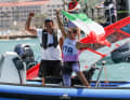 Italian Marta Maggetti from Cagliari celebrates her Olympic victory