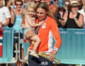 Olympic champion Marit Bouwmeester with her daughter Jessie Mae