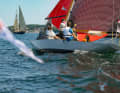 6 mR yacht "Steam" on the Kiel inner fjord.