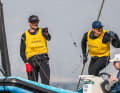 The French leaders in the 49er: Erwan Fischer and Clément Péquin.