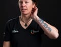 Francesca Clapcich in a thoughtful moment during the photo shoot.