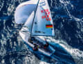 Theresa Löffler and Christopher Hoerr also start the 470 mixed medal race in fifth place after ten races with good prospects.