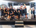 Celebrating second place in the Maxis: Sven Wackerhagen (Kieler Yacht-Club) and his crew at the award ceremony.