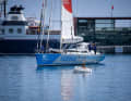 Here, "Malizia Explorer" approaches the place where it was baptised.