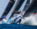 Knasterbedingungen für die Crews bei der Rolex TP52-WM. Hier führt das Team American Magic Quantum Racing.