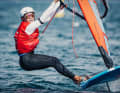 Here she already knows? Theresa Steinlein with a smile on her board on course for world championship bronze.