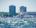 The view from the water on the left side of the Kiel-Schilksee Olympic Centre.