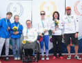 Die Sieger-Teams der 4. Inklusionsmeisterschaft im Segeln: 1. "Hamburger Deerns", 2. "Team Rostock", 3. "Team Australia".