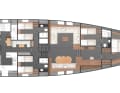 Master suite: The owner reserved the bow, the bathroom is at the very front.