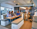 Cockpit, roof loungers and front lounge: there is plenty of space to relax on three levels