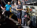 Boris Herrmann auf dem Steg in Guadeloupe