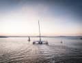 The Gitana team leaves its base camp in Lorient for the record attempt