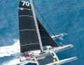 Eric Maris' "Zoulou" crossed the finish line just eleven seconds ahead of Giovanni Soldini's "Maserati" after the match race duel