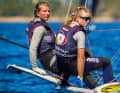 Die jungen 49er-FX-Seglerinnen Marla Bergmann/Hanna Wille empfahlen sich nach Platz 6 in Palma mit Platz 15 in Hyères für die olympische Testregatta