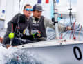 In action at the European Championships off Sanremo: helmsman Simon Diesch and foresailor Anna Markfort