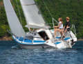 A light breeze and the Jantar sets off - but not without taking a good beating in the process