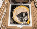 Sail silo: The Code Zero is set directly from the sail load and is stowed in an open bag mounted on the hatch frame