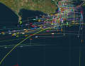 This is what it looks like in the tracking when a historic fleet of 430 boats starts into the Fastnet