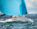 Spirited. The N'Fun 30 is sporty under gennaker. The trunk is extendable.