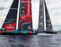 Die Cup-Verteidiger vom Emirates Team New Zealand und das französische Team Orient Express Racing