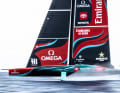 Hier hat Meisterfotograf Ricardo Pinto den Speed des AC75-Foilers der Kiwis schön eingefangen