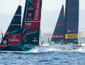 Anche la pre-regata finale della 37a America's Cup è spettacolare e a tratti molto emozionante.