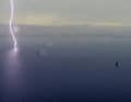 This lightning strike right next to the AC75 yachts at the America's Cup was also frightening