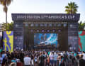 Festa di addio per l'Orient Express Racing Team all'America's Cup Village di Barcellona