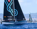 The AC40 spoiler sailed by AC Team Germany is that of the Swiss team Alinghi Red Bull Racing