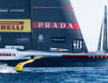 The Italians, originally favoured in light winds, were left behind today...