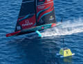 The New Zealand winning yacht "Taihoro"