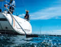 Un safran improvisé sur un Bavaria 40, après avoir démonté la lame. A la barre, les forces sont énormes pour un bateau de cette taille.