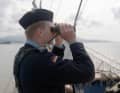 Il "Gorch Fock" lascia il porto di Ponta Delgada, nelle Azzorre: l'ultima volta a terra per le prossime due settimane.