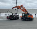 Preparation: Two excavators were needed for the salvage operation
