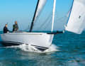 Current. The voluminous forefoot helps the boat to get its nose up