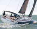 Conventional. Despite its wide stern, the Dufour 470 manages with only one, but deep rudder blade